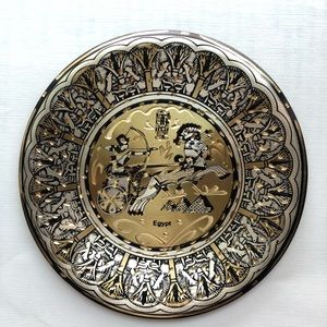 Silver Shining Vintage Brass Engraved Egyptian.